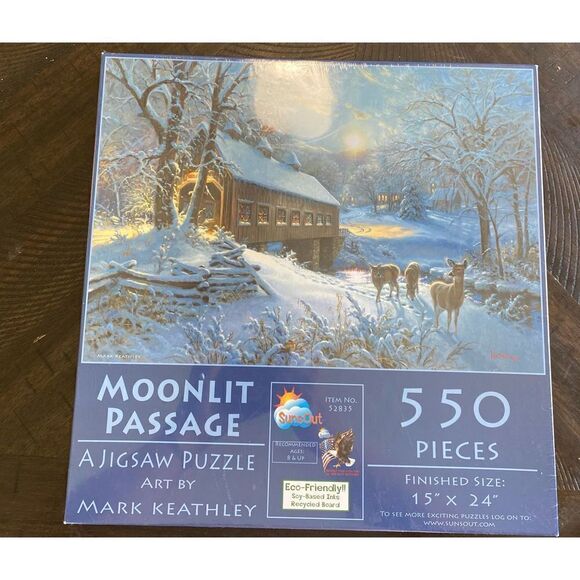 Moonlit passage sealed jigsaw puzzle Eco Friendly soy based inks recycled board - Picture 1 of 1